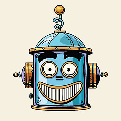 Image showing emoticon happy emoji robot head smiley emotion