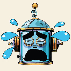 Image showing emoticon tears emoji robot head smiley emotion