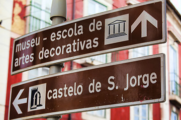 Image showing Street Sign on the  Portugal