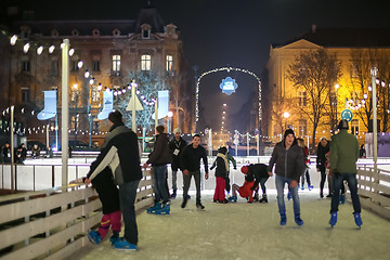 Image showing People skating in Zagreb