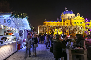 Image showing Food stands at advent time