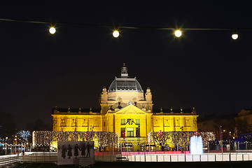 Image showing Art Pavilion illuminated at night