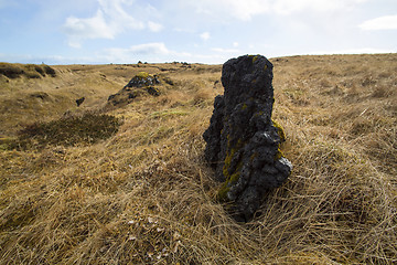 Image showing Basalt stones at the cave near Vik, Iceland