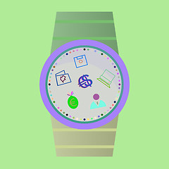 Image showing Smart watch with apps icons