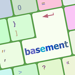 Image showing basement message on enter key of keyboard vector illustration