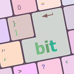 Image showing bit enter button on computer pc keyboard key vector illustration