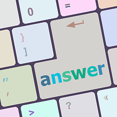 Image showing Answer button on the computer keyboard key vector illustration