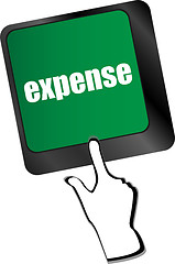 Image showing expense button on the keyboard close-up