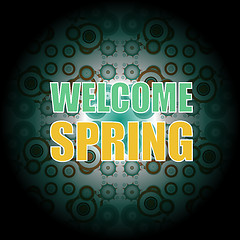 Image showing Welcome Spring Holiday Card. Welcome Spring Vector. Love background. Spring Holiday Graphic. Welcome Spring Art. Spring Holiday Drawing