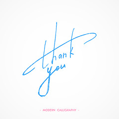 Image showing Thank You calligraphy. Vector illustration.