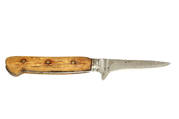 Image showing old handmade knife over white