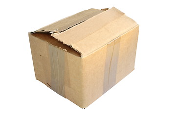 Image showing old used isolated carton box