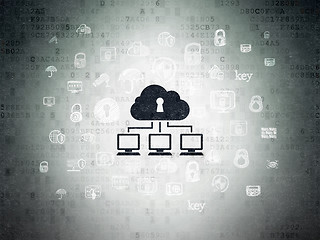 Image showing Safety concept: Cloud Network on Digital Paper background