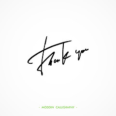 Image showing Thank You calligraphy. Vector illustration.