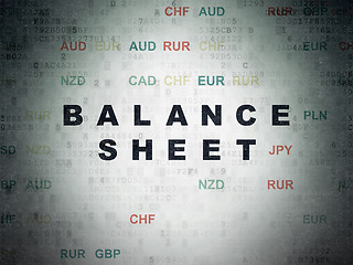 Image showing Currency concept: Balance Sheet on Digital Paper background