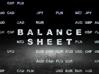 Image showing Banking concept: Balance Sheet in grunge dark room