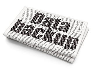 Image showing Information concept: Data Backup on Newspaper background