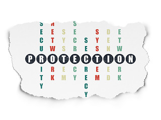 Image showing Safety concept: Protection in Crossword Puzzle