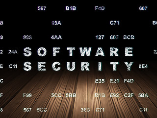 Image showing Protection concept: Software Security in grunge dark room