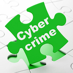 Image showing Privacy concept: Cyber Crime on puzzle background