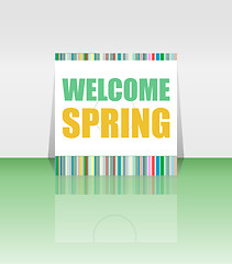 Image showing Welcome Spring Holiday Card. Welcome Spring Vector. Welcome Spring background. Spring Holiday Graphic. Welcome Spring Art. Spring Holiday Drawing