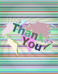 Image showing The word thank you on digital screen, social concept vector illustration