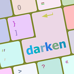 Image showing darken word on computer keyboard key vector illustration