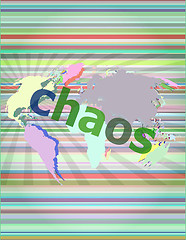 Image showing chaos word on business digital touch screen vector illustration