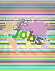 Image showing The word jobs on digital screen, social concept vector illustration