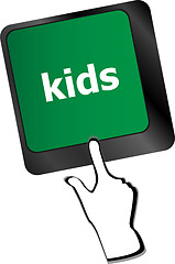 Image showing kids key button in a computer keyboard