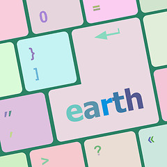 Image showing enter keyboard keys with earth button vector illustration