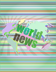 Image showing News and press concept: words world news on digital screen vector illustration