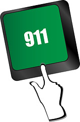 Image showing Computer keyboard keys with the 911 sign