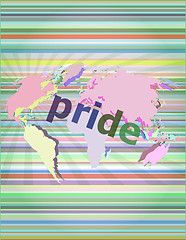 Image showing The word pride on business digital screen vector illustration