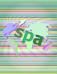 Image showing words spa on digital touch screen background vector illustration