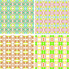 Image showing Collection of four seamless decorative patterns vector illustration