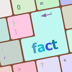 Image showing fact button on keyboard - business concept, raster vector illustration