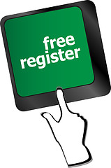 Image showing free register computer key showing internet login