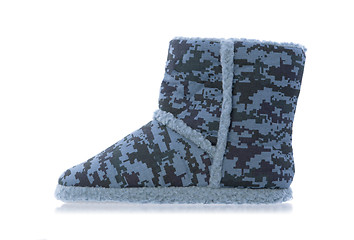 Image showing Warm slipper with camouflage print