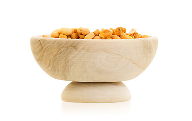 Image showing Fresh mixed salted nuts in a bowl, peanut mix