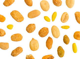 Image showing Fresh mixed salted nuts, peanut mix