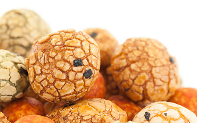 Image showing Japanese sweets beans (nuts) with colored sugar coat,