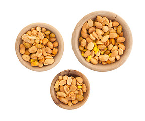 Image showing Fresh mixed salted nuts in a bowl, peanut mix