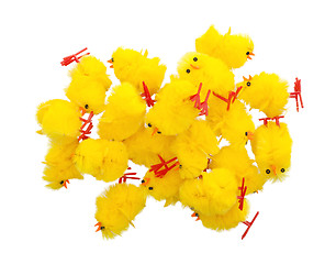 Image showing Abundance of easter chicks, selective focus