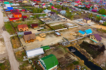 Image showing Aerial view onto construction in Borovskiy. Russia