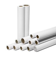 Image showing print rolls for wide-format printers