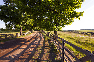 Image showing rural road .  fence