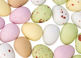 Image showing Assorted colorful chocolate easter eggs isolated