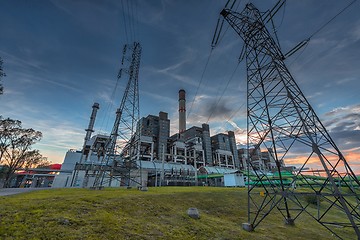 Image showing Huge Power plant producing heat