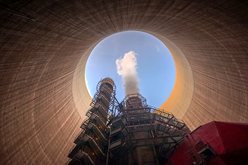 Image showing Huge Power plant producing heat